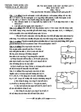 Đề thi chọn học sinh giỏi cấp huyện môn Vật lí Lớp 9 - Năm học 2018-2019 - Phòng giáo dục và đào tạo Hậu Lộc (Có đáp án)